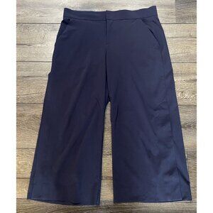Athleta Tribeca Wide Leg Crop Pants Navy Blue Size 8P 8 Petite